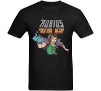 ZHAIMAORIJI Camiseta de manga corta unisex de El Rubius Virtual Hero para hombre, 100% algodón, color negro, Negro, M