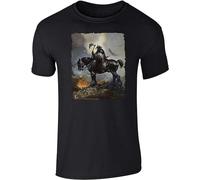 ZHAIMAORIJI Death Dealer by Frazetta Art - Camiseta de manga corta con estampado artístico para hombre, camiseta de manga corta para hombre, color negro, Negro, XL