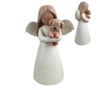 Zhajipai Estatuas de ángeles Figurina de Resina sosteniendo un Perro