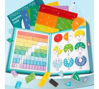 Zhajipai Fracción de rompecabezas, cuaderno de fracciones magnéticas, material de cálculo de ruptura magnética, calculadora de matemáticas, recursos matemáticos, para niños, colegialas, niños