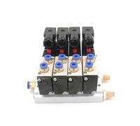 ZHAJNG Bloque de electroválvula neumática 4V210-08, opción múltiple, CA 220 V, con silenciador, base de montaje, colector de 4/6 vías(4 Row 10mm fitting)