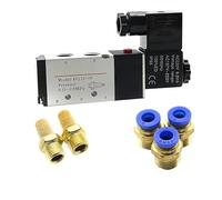 ZHAJNG Electroválvula neumática AC220 4V210-08, 5 vías, 2 posiciones, control de aire y gas, válvula magnética, conexiones de manguera de 4 mm a 12 mm(PC 10mm Fittings)