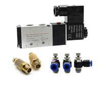 ZHAJNG Electroválvula neumática AC220 4V210-08, 5 vías, 2 posiciones, control de aire y gas, válvula magnética, conexiones de manguera de 4 mm a 12 mm(SL 4mm Adjust)