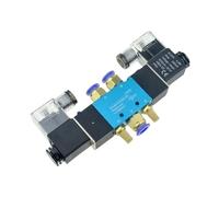 ZHAJNG Electroválvula neumática eléctrica de doble control, 2 posiciones y 5 vías, 12 V CC, 8 mm, 10 mm, ajuste de manguera, válvula magnética de aire y gas, 4V220-08(PC-10mm)