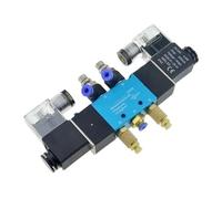 ZHAJNG Electroválvula neumática eléctrica de doble control, 2 posiciones y 5 vías, 12 V CC, 8 mm, 10 mm, ajuste de manguera, válvula magnética de aire y gas, 4V220-08(SL-4mm-Adjust)