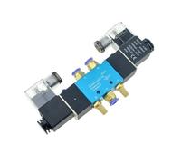 ZHAJNG Electroválvula neumática eléctrica de doble control, 2 posiciones y 5 vías, DC24 V, 24 V CC, 10 mm de manguera, ajuste de aire y gas, válvula magnética(PC-8mm)