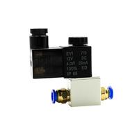 ZHAJNG Válvula solenoide de aire, agua y aceite ADD PC12 2V025-06 2V025-08, normalmente cerrada, 12 V, 24 V, 110 V, 220 V, 2 puertos, 2 vías.(2V025-08 DC220V)