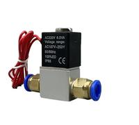 ZHAJNG Válvula solenoide neumática eléctrica 2V025-06, CA 110 V, 2 posiciones, 2 puertos, normalmente cerrada, válvula magnética de aire(PC 6MM Fittings)