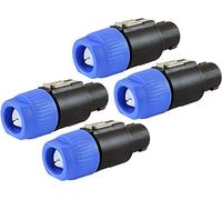 ZHAN Chen Speakon Conector Adaptadores de Altavoz con Bloqueo de Giro de 4 polos Macho Altavoz Audio Cable Conector Azul 4pcs