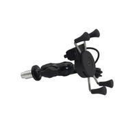 ZHANFEIS Soporte De Teléfono Motocicleta para YZF R6 2006-2017 R1M Soporte Vástago Horquilla Navegación GPS Cargador USB Soporte para Teléfono Móvil Soporte Teléfono Motocicleta(with USB Charger)