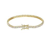 ZHANGAIQINYG Pulsera de tenis de plata de ley 925 con circonita cúbica transparente for mujer, joyería de cadena de lujo(2mm Princess Cut-14K,16.5cm)