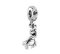 ZHANGCHEN Cuenta de Plata de Ley 925 La Sirenita Sebastian Dangle Charm Fit Moda Mujer Pan Pulsera Brazalete Regalo Joyería DIY