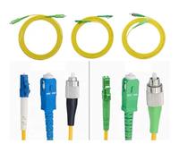 ZHANGGH 10 piezas puente de fibra óptica LC-SC-ST-FC UPC SM Patch Cord 1 m 5 m 10 m Cable de extensión simple cuadrado a redondo FTTH óptico (100 m, 1 unidad, LC/A-FC)