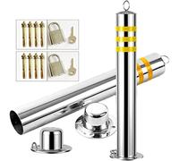 ZHANGGL Bolardo de Bloqueo para plazas de Aparcamiento, Poste de Barrera de estacionamiento con Cerradura Amarilla y Negra para 2 plazas, Protector de Entrada de Aparcamiento Pri