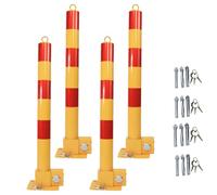 ZHANGGL Bolardo de Seguridad, bolardo de Bloqueo de Plaza de Aparcamiento, Poste de Barrera de Aparcamiento Plegable, bolardos de Seguridad para Garaje con Cinta Reflectante, par