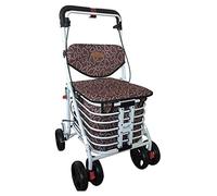 ZHANGGL Carrito de Compras multifunción, Carrito de Compras de Cuatro Ruedas, Carrito de Compras para Personas Mayores, Carrito de Ocio, Carrito para Sentarse, Andador Auxiliar