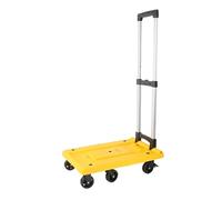 ZHANGGL Carrito de Plataforma Plegable expandible de 6 Ruedas, Ligero y portátil, Ideal para el hogar, la Oficina, el almacén y el supermercado (Amarillo Grande).