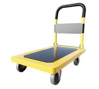 ZHANGGL Carro de Transporte Plegable de Alta Resistencia con Ruedas giratorias - Carro de Plataforma portátil para almacén, Garaje, Oficina (Amarillo)