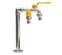 ZHANGGL Copper Double Outlet Garden Water Column - Cold and Frost Resistant Outdoor Vertical Faucet, Garden Watefaucet/Sier/42Cm/17In