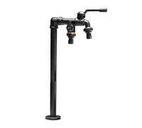 ZHANGGL Copper Double Outlet Garden Water Column - Cold and Frost Resistant Outdoor Vertical Faucet, Garden Watefaucet/Sier/42Cm/17In