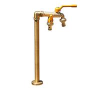 ZHANGGL Copper Double Outlet Garden Water Column - Cold and Frost Resistant Outdoor Vertical Faucet, Garden Watefaucet/Sier/42Cm/17In