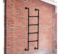 ZHANGGL Escalera de Salida de Emergencia, de Pared, para áticos, desvanes, sótanos, Huecos de Ventana, Interior Negro, para literas, de Metal y Hierro, para Incendios, de Entrada (155 cm/61 Pulgadas