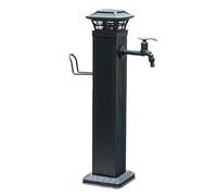 ZHANGGL Freestanding Garden Water Column Outdoor Solar Lamp Column, Anti-Freezing Aluminum Alloy Floor Mounted Water Tap, Courtyard Faucet Post Metal Water Fountain YarGold B He