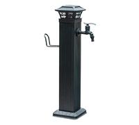 ZHANGGL Freestanding Garden Water Column Outdoor Solar Lamp Column, Anti-Freezing Aluminum Alloy Floor Mounted Water Tap, Courtyard Faucet Post Metal Water Fountain YarGold A He