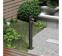 ZHANGGL Freestanding Garden Water Column with Faucet Irrigation Water Fountain Post Winter Anti Freeze Spray Gun Hose Holder with Birds Taps Stainless Steel Pillar for Outdoor Co