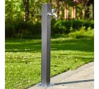 ZHANGGL Freestanding Garden Water Column with Faucet, Stainless Steel Anti-Freezing Vertical Fountain for Outdoor Car Washing and Plant Watering