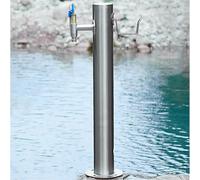 ZHANGGL Garden Water Column Outdoor Faucet, Stainless Steel Cylindrical Vertical Garden Water Column, Vertical Faucet Hose Bracket for Lawn Irrigation and Cleaning