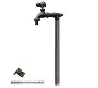 ZHANGGL Garden Water Column,Outdoor Garden Water Column, All Copper Antifreeze Extension Vertical Garden Water Column with Turtle Faucet(Black,60cm/24in)