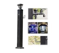 ZHANGGL Garden Water Column,Solar LED Water Spigot with Dual Faucet - Frost-Free Outdoor Garden Hose Stand, Freestanding Water Column, 114cm, Ideal for Vertical Gardens and Lands