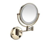 ZHANGGL Inch Wall Mounted Makeup Mirror 10X Magnifying Folding Shaving Mirror 360° Rotatable Double Sided Vanity Mirror with Adjustable Extension Zirconium Gold for Hotel Use