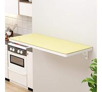 ZHANGGL Mesa Plegable de Pared - Vidrio Templado, diseño de mármol Blanco con alas abatibles, Escritorio para computadora Que Ahorra Espacio, Mesa de Comedor para Cocina, Escrito