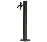 ZHANGGL Outdoor Vertical Cylindrical Garden Water Column, Floor Mounted Tap with Double Outlet Tap and Spray Gun, Stainless Steel Ground Mounted Water Feature Fountain