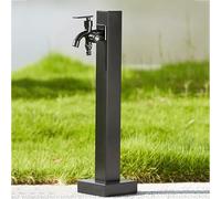 ZHANGGL Outdoor Water Column with Faucet - Freestanding Square Double Outlet Faucet, Easy Installation Garden Water Feature, Compact Design for Gardens and Yards