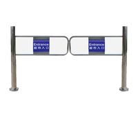 ZHANGGL Puerta batiente metálica de Alta Resistencia - 60x97 cm, Color Plata, para Acceso peatonal en supermercados, almacenes, bibliotecas y Zonas de Alto tránsito - Solución de