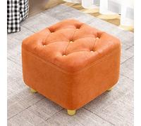 ZHANGGL Reposapiés, reposapiés pequeño, Taburete otomano de Madera Maciza, Taburete de sofá, Banco para Cambiar Zapatos, reposapiés, Asiento Acolchado con Patas de Madera, para s