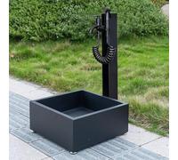 ZHANGGL Stainless Steel Vertical Square Garden Water Column Blackstanding Hose Stand with Faucet Outdoor Antifreeze Decorative Faucet Water Dispenser Hydrant/Color/Height: 60Cm/2