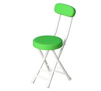 ZHANGGL Taburete Plegable de PU con Respaldo - Silla Plegable Redonda Acolchada portátil para Cocina, Oficina, Cambiador - Color Verde B, Ligero, diseño Que Ahorra Espacio