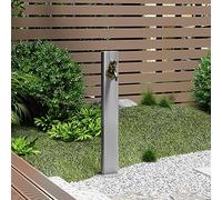 ZHANGGL tainless Steel Garden Water Column with Faucet Anti Freeze Spray Gun Hose Holder Birds Taps and Pillar Outdoor Courtyard Decoration Silver