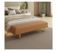 zhanggqOU Banco de Cama Banco de Extremo Cama, Entrada Moderno, Comedor tapizado Piel sintética, tocador con Patas Metal, Dormitorio capitoné for Sala Maquillaje, Estar, baño(Orange)