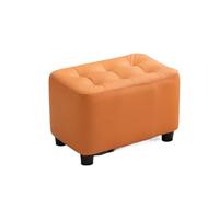 zhanggqOU Banco de Cama Taburete for lustrar Zapatos, Taburete pequeño for el hogar, de Tela Madera Maciza for sofá, reposapiés, Puerta for Sala Estar, Banco for for(Orange)