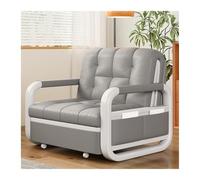 zhanggqOU Silla Cama Convertible Sofá Cama Individual de Cuero Estilo Antiguo Medio con Asiento Plegable y Extensible(Grande)