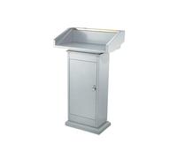 zhanggqOU Soporte de podio portátil Podio de anfitrión Atril Metal Mostrador recepción del Hotel Registro Escritorio de púlpito móvil(Silver)