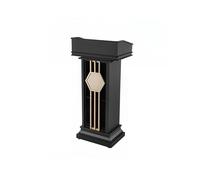 zhanggqOU Soporte de podio portátil Soporte de podio Metal Profesional Moderno for conferencias, discursos y Bodas Escritorio de púlpito móvil(Negro)