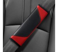 ZHANGJF 2 Piezas Funda Cinturon para Coche para Porsche 911 2025, Protector Cinturon Seguridad para Vehículo, Almohadilla Hombro Suave,Red/D