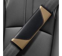 ZHANGJF 2 Piezas Funda Cinturon para Coche para Renault Alpine A110 R Fernando Alonso Edition 2025, Protector Cinturon Seguridad para Vehículo, Almohadilla Hombro Suave,Brown/C