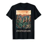 Zhangjiajie Montaña Picos China Paisaje escénico Viaje Camiseta